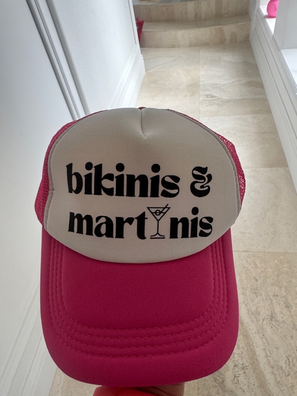 Bikinis & Martinis Pink Trucker Hat